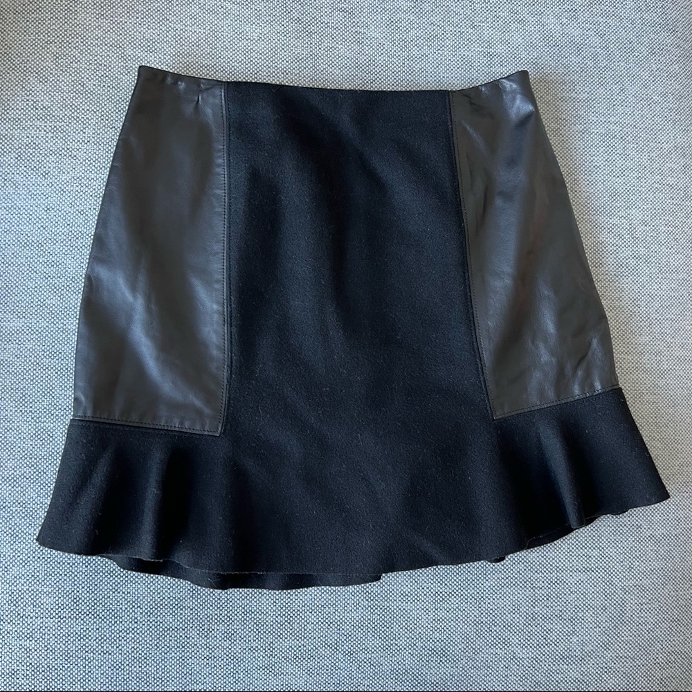 Madewell leather & wool skirt